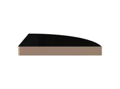 Estantes de esquina flotantes (2 unidades), negro brillante, 35 x 35 x 3,8 cm, MDF
