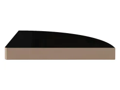 Estantes de esquina flotantes (2 unidades), negro brillante, 35 x 35 x 3,8 cm, MDF
