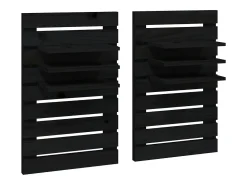 estantes de noche de pared de madera maciza de pino negro