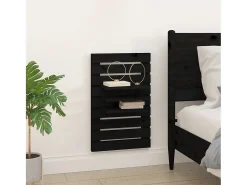 estantes de noche de pared de madera maciza de pino negro