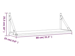 Estantes de pared 2 piezas roble sonoma 80x25x25,5 cm