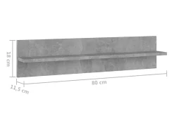 Estantes de pared 2 piezas Gris hormigón 80x11,5x18cm madera de ingeniería