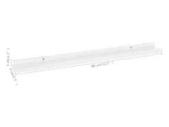 Estantes de pared 4 piezas Blanco brillo 80x9x3 cm