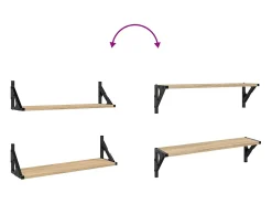 Estantes de pared 2 piezas roble sonoma 60x15x15,5 cm
