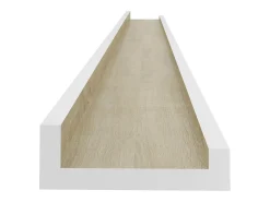 Estantes de pared 4 piezas blanco y roble sonoma 115x9x3 cm