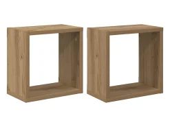 Estantes de pared 2 piezas hechos a mano roble 26 x 15 x 26 cm