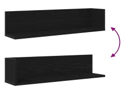 Estantes de pared 2 piezas negro 75x16,5x16,5 cm madera de ingeniería