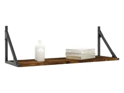 Estantes de pared 2 piezas roble ahumado 80x25x25,5cm madera de ingeniería