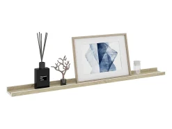 Estantes de pared 2 piezas blanco y roble sonoma 100x9x3 cm