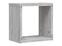 Estantes de pared 4 piezas Gris 26 x 15 x 26 cm Madera de ingeniería