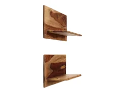 Estantes de pared 2 uds 58 x 26 x 20 cm Madera maciza