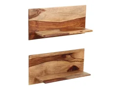 Estantes de pared 2 uds 58 x 26 x 20 cm Madera maciza