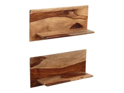 Estantes de pared 2 uds 58 x 26 x 20 cm Madera maciza