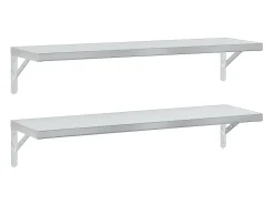 Estantes de pared 2 uds acero inoxidable plateado 100x30 cm ES553658