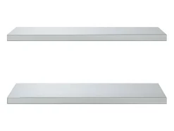 Estantes de pared 2 uds acero inoxidable plateado 75x40x3 cm ES697643