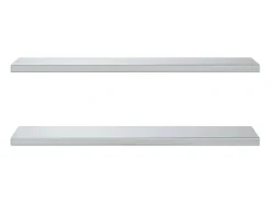 Estantes de pared 2 uds acero inoxidable plateado 100x30x3 cm ES810491