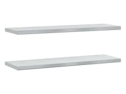 Estantes de pared 2 uds acero inoxidable plateado 100x30x3 cm ES810491