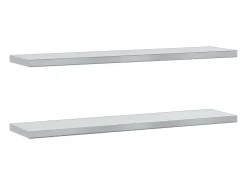Estantes de pared 2 uds acero inoxidable plateado 100x23,5x3 cm ES406081