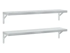 Estantes de pared 2 uds acero inoxidable plateado 100x23,5 cm ES711182