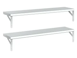 Estantes de pared 2 uds acero inoxidable plateado 100x23,5 cm ES711182