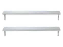 Estantes de pared 2 uds acero inoxidable plateado 100x23,5 cm ES711182