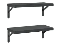 Estantes de pared 2 uds acero inoxidable negro 50x23,5 cm ES428422