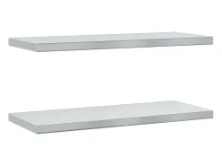 Estantes de pared 2 uds acero inoxidable plateado 75x30x3 cm ES592141