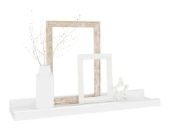 Estantes de pared 4 uds Blanco brillo 40x9x3 cm
