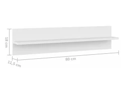 Estantes de pared 2 uds Blanco 80x11,5x18 cm madera de ingeniería