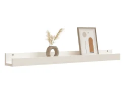Estantes de pared 2 uds Blanco 110x12x9 cm Madera maciza de pino