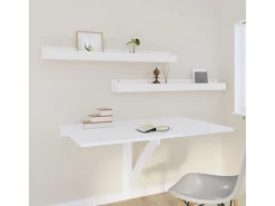 Estantes de pared 2 uds Blanco 110x12x9 cm Madera maciza de pino