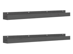 Estantes de pared 2 uds Gris 110x12x9 cm Madera maciza de pino