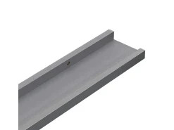 Estantes de pared 2 uds Gris 100x9x3 cm