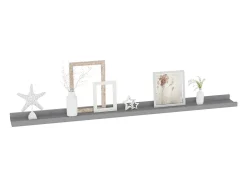Estantes de pared 2 uds Gris 100x9x3 cm