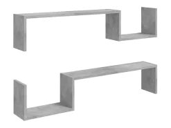 Estantes de pared 2 uds madera de ingeniería gris 100x15x20 cm