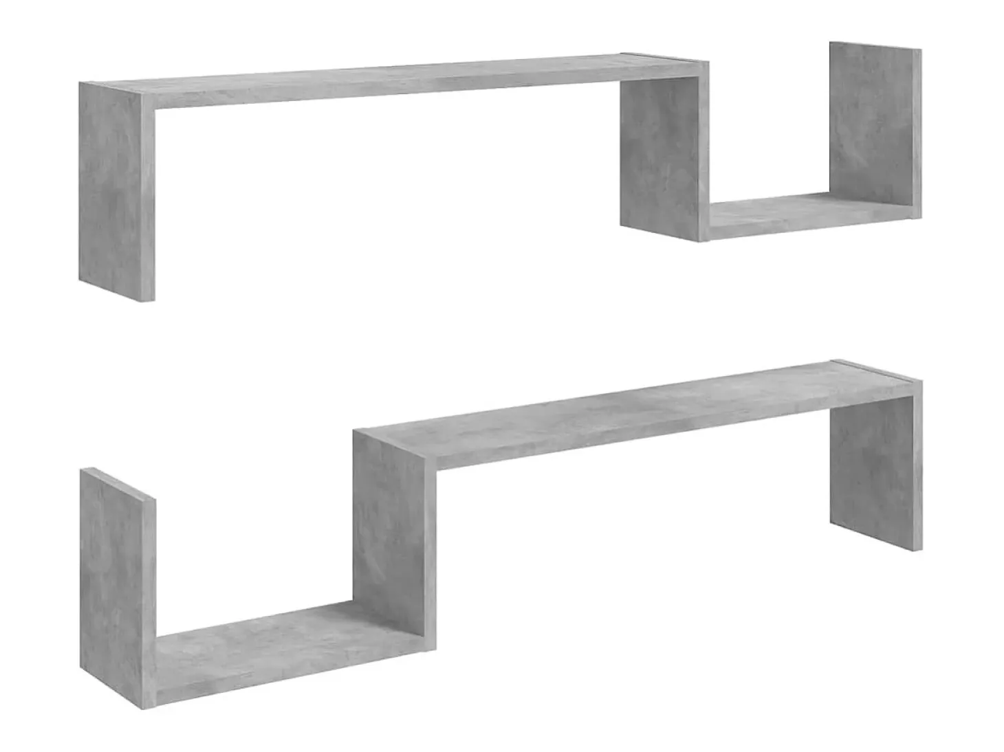 Estantes de pared 2 uds madera de ingeniería gris 100x15x20 cm