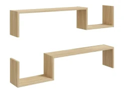 Estantes de pared 2 uds madera de ingeniería roble 100x15x20 cm