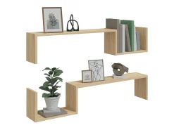Estantes de pared 2 uds madera de ingeniería roble 100x15x20 cm