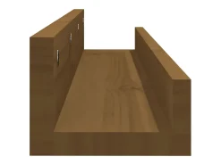 Estantes de pared 2 uds Marrón miel 80x12x9cm Madera maciza de pino