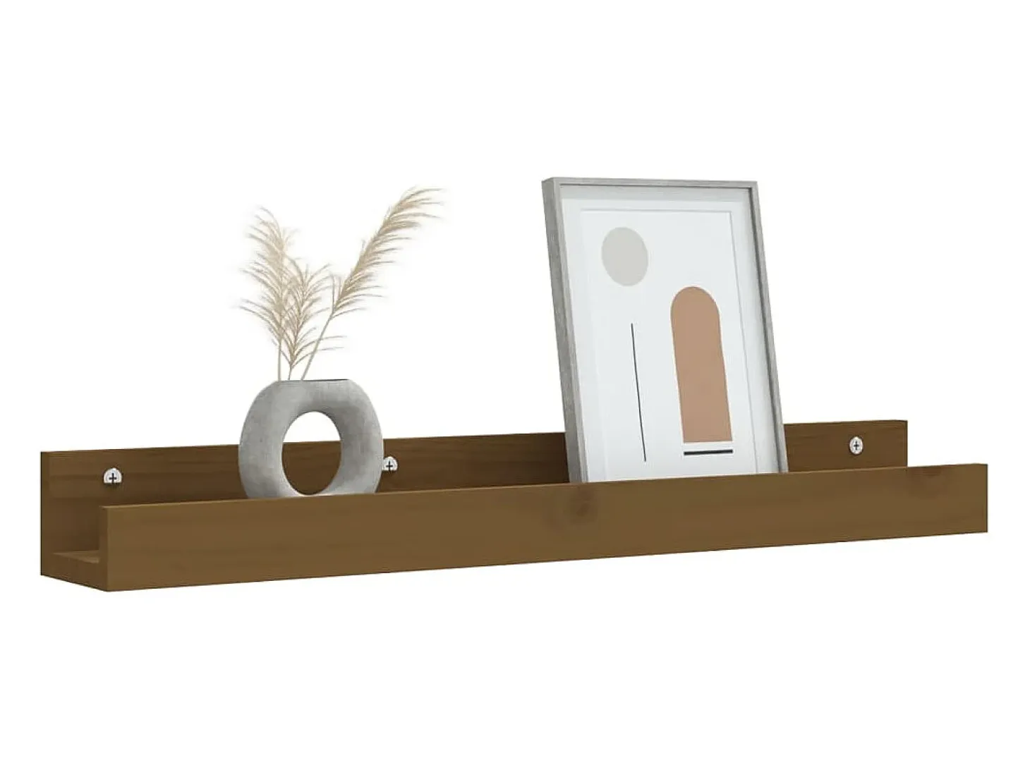 Estantes de pared 2 uds Marrón miel 80x12x9cm Madera maciza de pino