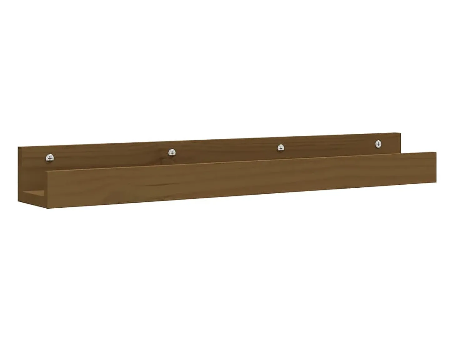 Estantes de pared 2 uds Marrón miel 80x12x9cm Madera maciza de pino
