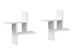 Estantes de pared 2 uds madera contrachapada blanco 38x12x38 cm