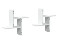 Estantes de pared 2 uds madera contrachapada blanco 38x12x38 cm
