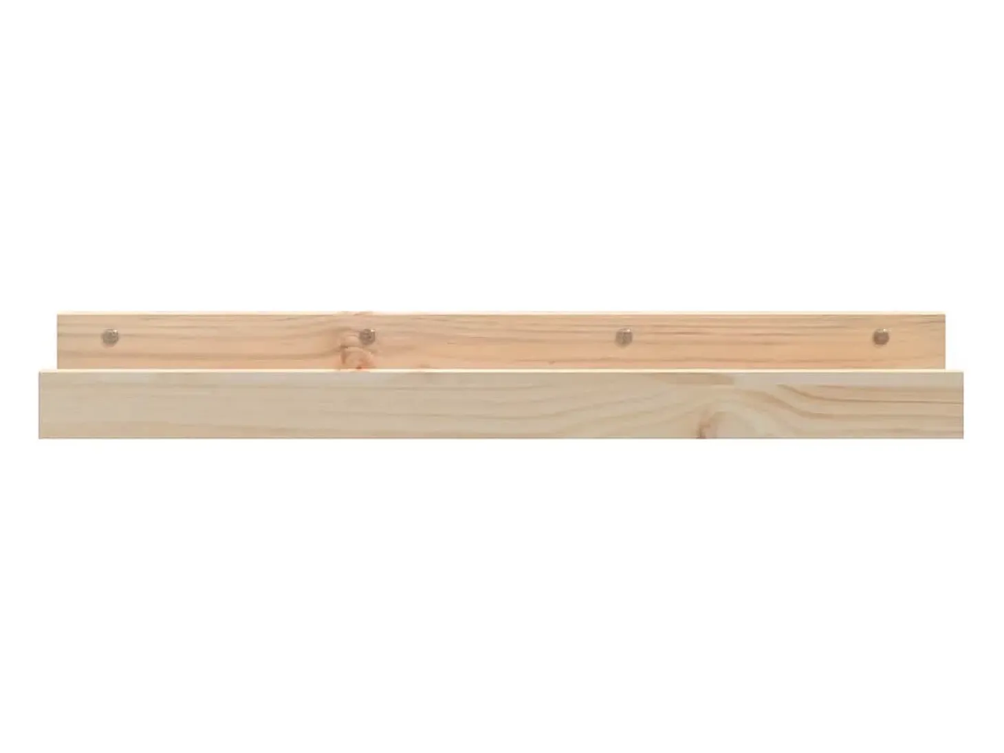 Estantes de pared 2 uds 80x12x9 cm Madera maciza de pino