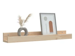 Estantes de pared 2 uds 80x12x9 cm Madera maciza de pino