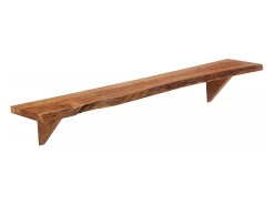 Estantes de pared 2 uds 110x20x18 cm madera maciza de acacia