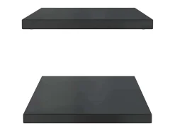 Estantes de pared 2 uds 75x40x3 cm acero inoxidable negro