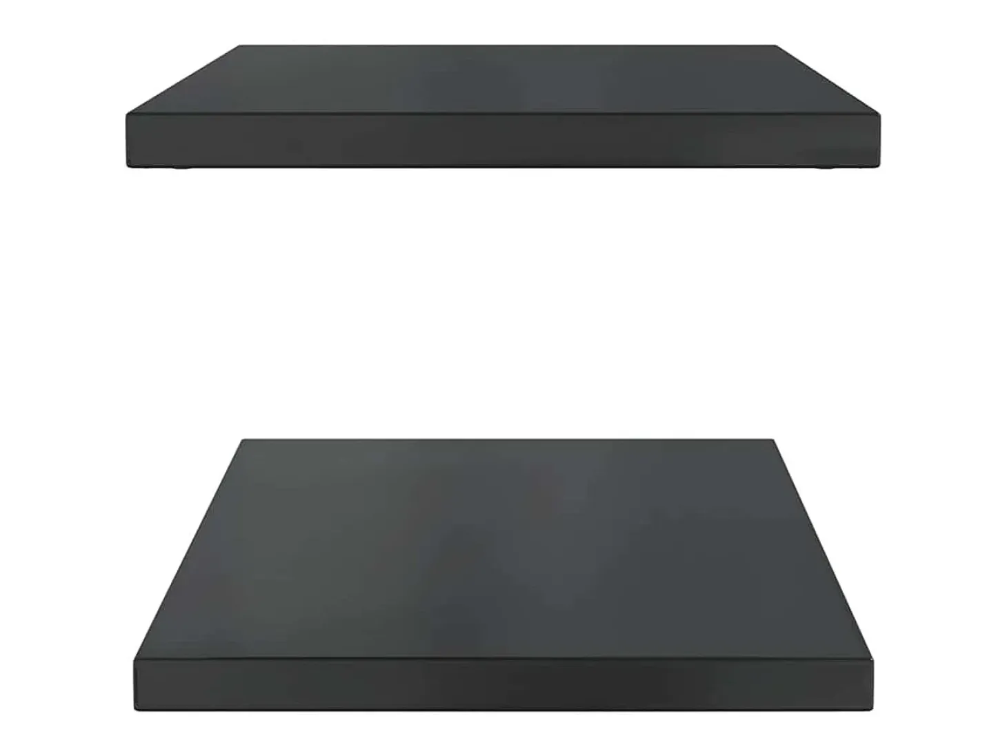 Estantes de pared 2 uds 75x40x3 cm acero inoxidable negro