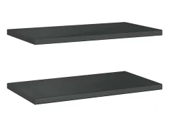 Estantes de pared 2 uds 75x40x3 cm acero inoxidable negro