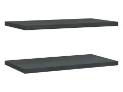 Estantes de pared 2 uds 75x40x3 cm acero inoxidable negro